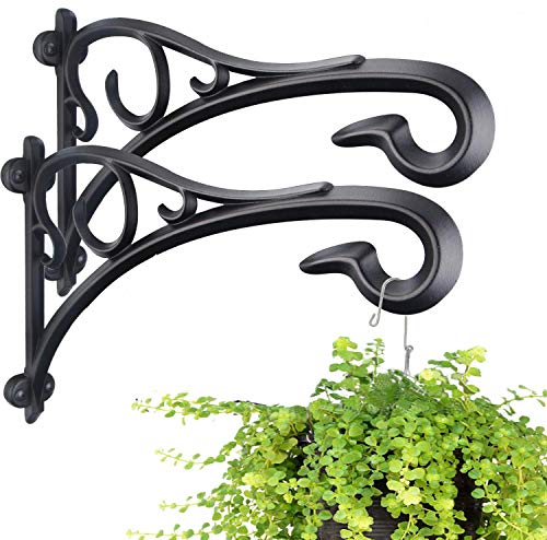 Book Cover Hanging Plant Bracket,Heavy Duty Artistic Garden Hook (13 Inches/2 Pack) Thicker More Durable Rust-Resistant, for Hanging Bird Feeders,Lanterns,Potted,Outdoor Indoor Brackets Hooks