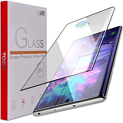 Book Cover TOZO for Samsung Galaxy Note 10 Plus 5G Screen Protector Glass [ 3D Full Frame ] Premium Tempered 9H Hardness Super Easy Apply for Samsung Galaxy Note 10+ 5G work with most case (Black Edge)