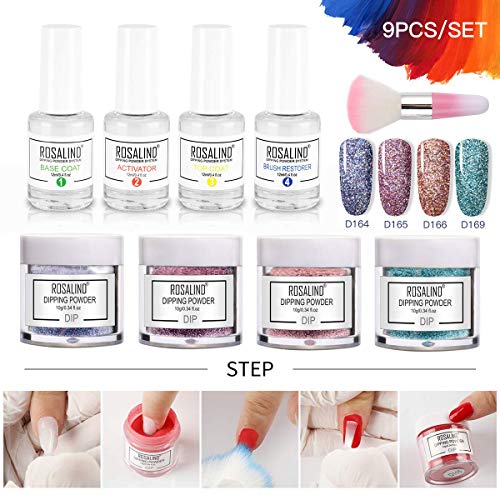 Book Cover Nail Dip Powder Starter Kits 4 Colors Acrylic Nails Powders French Nail Manicure without Lamp Curing