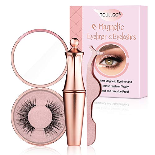Book Cover Magnetic Eyeliner and Lashes, Magnetic Eyeliner, Magnetic Eyelashes, Waterproof Magnetic Eyelashes With Eyeliner, Eyelashes With Natural Look - Comes With Tweezers