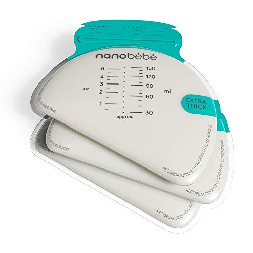 Book Cover nanobébé 100 Breastmilk Storage Bags Refill Pack - Fast, Even Thawing & Warming - Breastfeeding Supplies Lay Flat to Save Space & Track Pumping - Breastmilk Bags for Freezer or Fridge ...