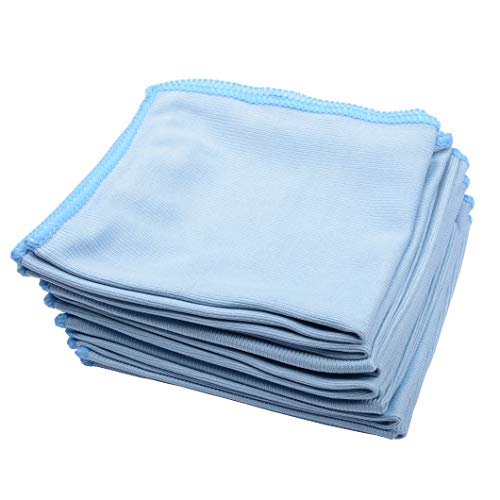 Book Cover MUZOCT 8Pcs Microfiber Towel Cleaning Cloth Mop 12x12 inch for Glass Windows Mirrors Home Kitchen Car