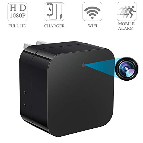 Book Cover Upgraded Version Prompt Hidden Spy Camera Wireless Hidden USB Wall Charger Camera 1080P HD Nanny Cam with Cell Phone App Mini Spy Camera WiFi Motion Detection Home Surveillance