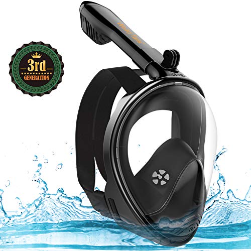 Book Cover Full Face Snorkel Mask,Advanced Safety with Single Tube Breathing System AllowsÂ ,You to Breathe More Fresh Air While Snorkeling,180 Panoramic Anti Fog Anti Leak Foldable for Adult and Kids