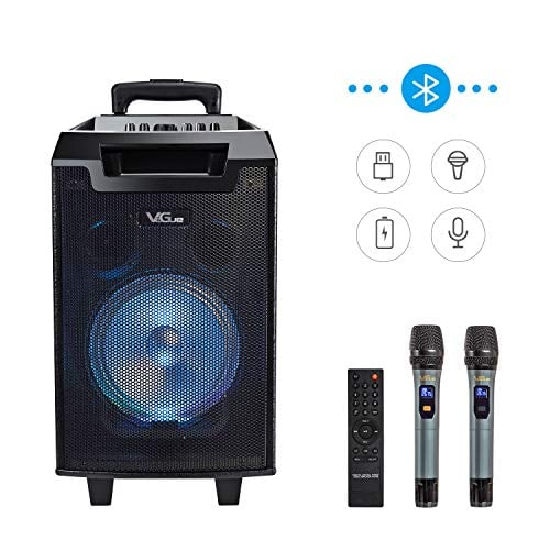 Book Cover Wireless Portable PA Speaker System with 8'' Woofer Bluetooth Karaoke Machine for Party, Class use, Outdoor Activity, Public Speaking and Stage Performance