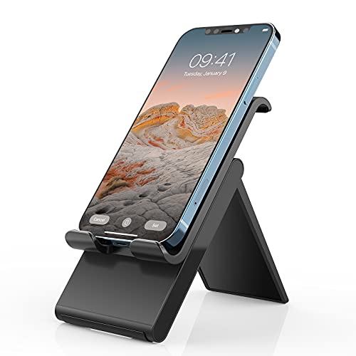 Book Cover Cell Phone Standï¼ŒSAIJI Adjustable Foldable Portable Holder Cradleï¼ŒPhone Dock for Desk Tableï¼ŒCompatible with Phone 11 Pro xs xr x se 8ï¼ŒAll Android Smartphones-Black