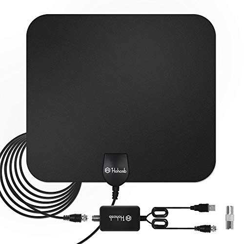 Book Cover Hohosb TV Antenna for Digital TV Indoor [2019 Upgraded Version],Digital Amplified Indoor HDTV Antenna 60-120 Miles Range with Detachable Amplifier Signal Booster Support 4K 1080P UHF VHF Freeview HDTV