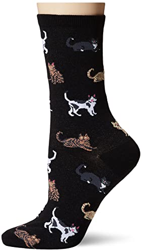 Book Cover Hot Sox womens Cat Lover Novelty Casual Crew Socks