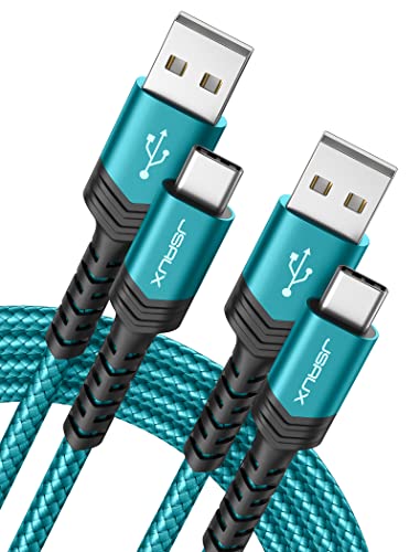 Book Cover USB Type C Cable 3A Fast Charging, MMSD(2-Pack 6.6ft+6.6ft) USB-A to USB-C Charge Braided Cord Compatible with Samsung Galaxy S10 S10E S9 S8 S20 Plus,Note 10 9 8,Z Flip,And Other USB C Charger(Green)