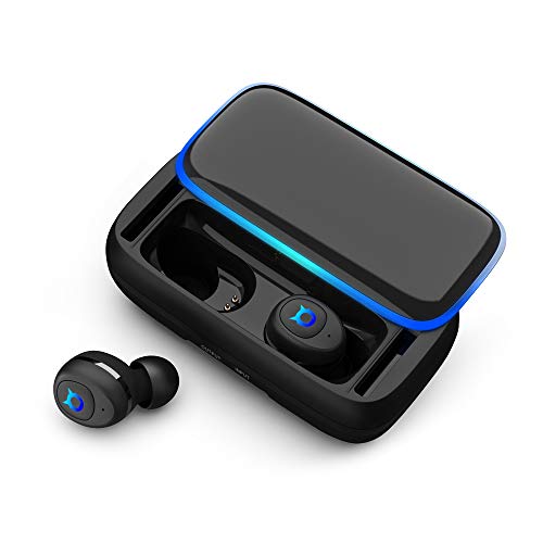 Book Cover Bluetooth 5.0 Wireless Earbuds with 3000mAh Charging Case[As Power Bank] Up to 150H Playtime,Hi-Fi Stereo Workout Bluetooth Headphones,Stereo Sound Inear Earphones with Built-in HD Microphone-Black