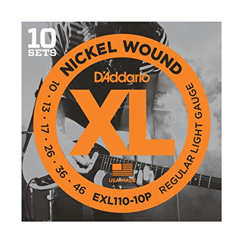 Book Cover D'Addario EXL110 Nickel Light Electric Guitar Strings 10-Pack