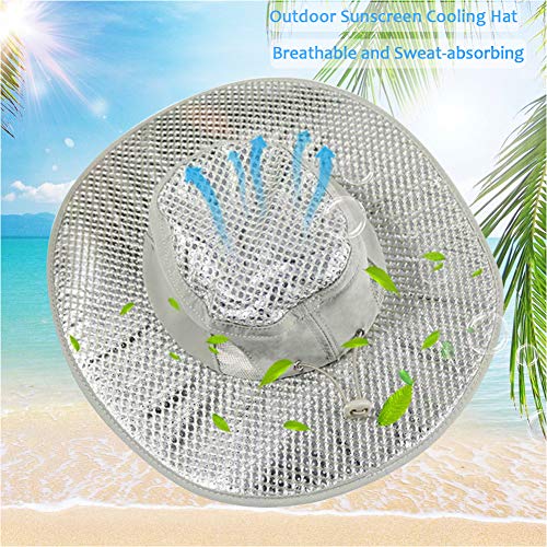 Book Cover Xianful Hydro Cooling Sun Hat Summer Sunscreen Heatstroke Hat UV Protection Hat Caps Wide Brim Outdoor Hot Weather Cooling HatÂ Breathable Bucket Fishing Hats for Men Women Gardening Beach Camping