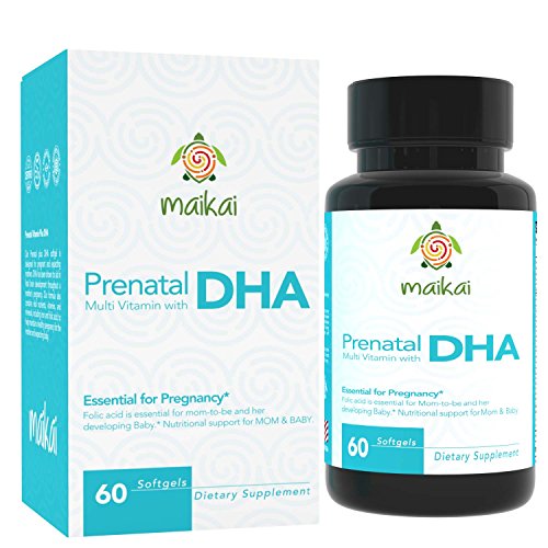 Book Cover Prenatal Vitamins with DHA and Folic Acid - Dietary Supplement Ideal for Mother and Child - Gluten Free, Sugar Free, Dairy Free and No Artificial Flavors (60)