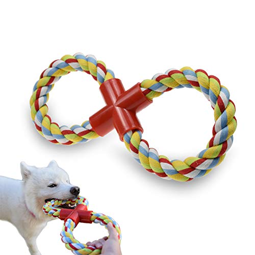 Book Cover Dog Rope Toy Dog Chew Toys, 8-Shaped Durable Dog Training Toys for Large Dogs, Upgrade Indestructible Tug of War Dog Toys for Teething Chewing and Playing