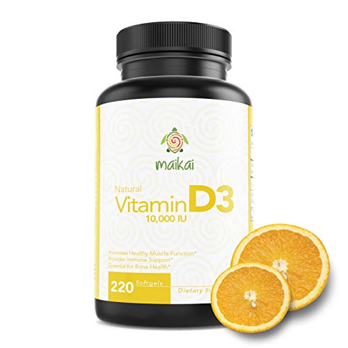 Book Cover Vitamin D 10000 iu Supplement - Vitamin D3 for Increased Immune Support, Healthy Muscle Function and Healthy Teeth & Bones(220 Softgels)