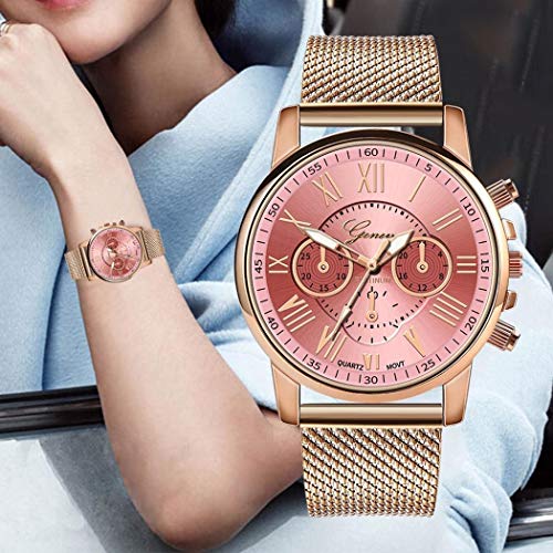 Book Cover Leoneva Wrist Watch, 1 Pc Women Fashion Quartz Watch Casual Metal Gift Wrist Watch (8 Colors) Wrist Watches