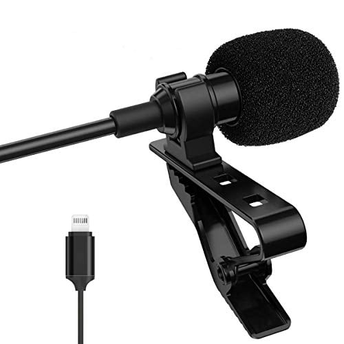 Book Cover Lavalier Microphone for iphone, Professional Microphone Lavalier Grade Lapel Omnidirectional Phone Audio Video Recording Lavalier Condenser Microphone (iOS 1.5m)
