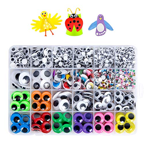 Book Cover 1680pcs Googly Wiggle Eyes Self Adhesive, for Craft Sticker Eyes Multi Colors and Sizes for DIY by ZZYI