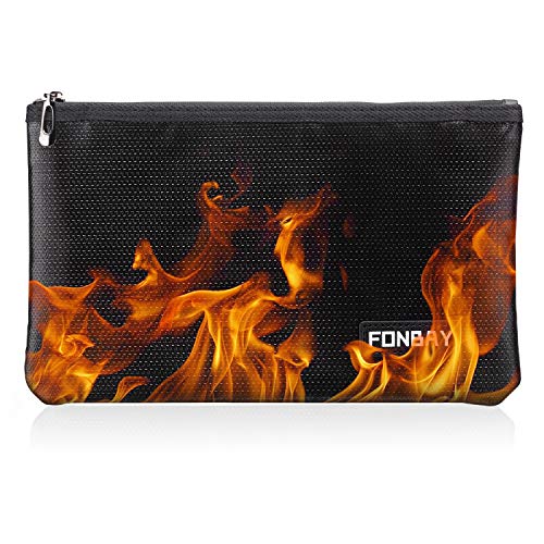 Book Cover Fireproof Money Bag, FONBAY 4 Fireproof Layers 10.8