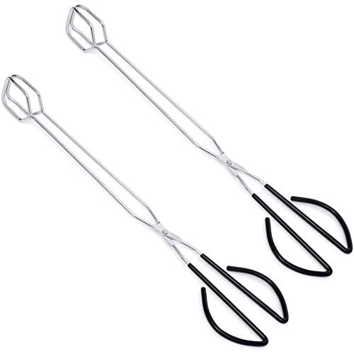 Book Cover 2 Pack Scissor Cooking Tongs 16 Inch Stainless Steel Scissor Style Tongs for Kitchen Food Cooking Barbecue BBQ Grilling and Serving