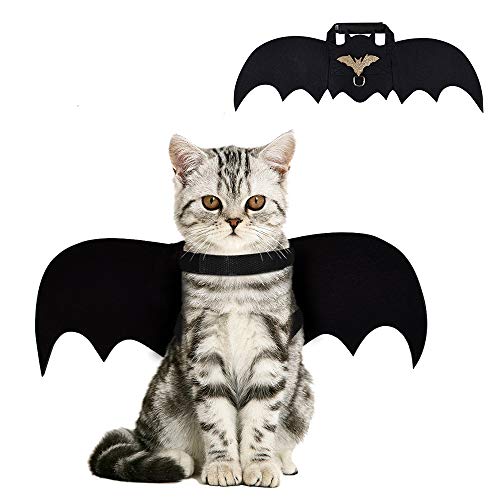 Book Cover CRANACH Cat Bat Costume,Halloween Cat Bat Wings for Pets,Cat Halloween Collar Pet Apparel for Small Dogs and Cats,Comfort Material Pet Costume for Halloween (Cat Bat Costume)