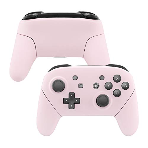 Book Cover eXtremeRate Cherry Blossoms Pink Faceplate Backplate Handles for Nintendo Switch Pro Controller, Soft Touch DIY Replacement Grip Housing Shell Cover for Nintendo Switch Pro - Controller NOT Included