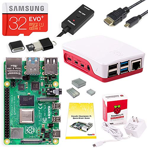 Book Cover CanaKit Raspberry Pi 4 Starter Kit (32GB EVO+ Edition, Official Case) - 4GB RAM