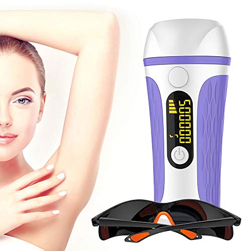 Book Cover Body & Facial Hair Removal for Women and Men permanent - IPL Hair Remover 500,000 Flashes - Home Use Hair Removal System-Full Body, Face, Legs, Bikini & Underarm Hair Remover device (Purple)