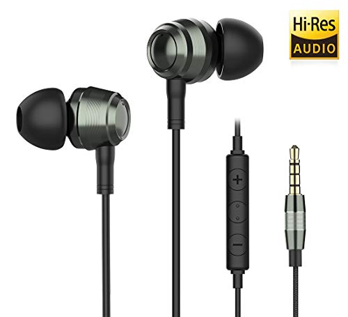 Book Cover in Ear Earbuds with Microphone, Noise Isolating Headphones Bass Driven Sound Balanced Armature with Metal Shell, Dynamic High Fidelity Earbuds for iPhone/PC/Tablet