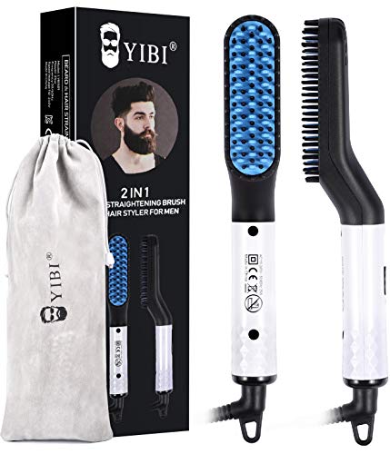 Book Cover Beard Straightener for Men - Faster Heated Ionic Technology Beard Straightening Comb – Electric Portable Men’s Hair Styling Brush for Him Dad Husband