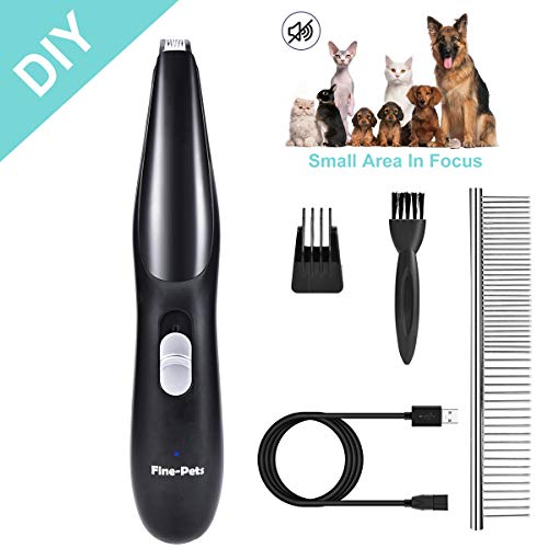 Book Cover Dog Clippers - Dog Grooming Kit with Comb Brush - Dog Cordless Hair Clippers Trimmers for Paws - Rechargeable Pet Clippers Low Noice Hair Clippers for Small Dogs -Paws -Eyes -Face -Ears -Rump (Black)