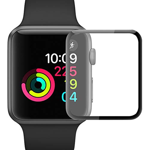 Book Cover Apple Watch Screen Protector 42mm [2-Pack] Update 3D Tempered Glass Screen Protector - Ultra Clear Anti-Scratch No Bubble Film Protector for iWatch 42mm Series 3/2/1