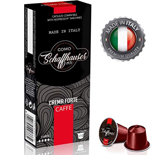 Book Cover 50 Schaffhauser 100% Ultra-Premium Wood Fire Roasted Artisanal Coffee Pods for Less Bitterness and Great Crema, NessOriginalLine Compatible Capsules, Free Trade Italian - Crema Forte