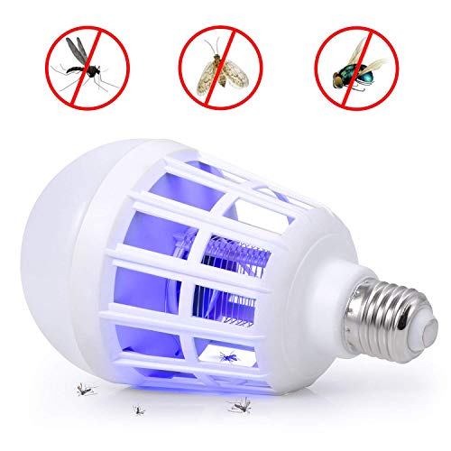 Book Cover Bug Zappers Light Bulb, 2 in 1 Mosquito Killer Lamp, Electronic Insect Killer Fly Killer, Built in Insect Trap, Fits 110V E26/E27 Light Bulb Socket, Suit for Indoor Outdoor Porch Patio Backyard