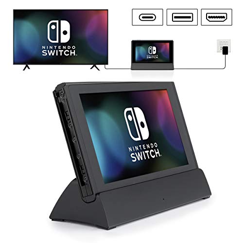 Book Cover Replacement for Nintendo Switch Dock, VOGEK TV Dock Station Portable Charging Docking Playstand for Nintendo Switch Charge and Play with Type C to HDMI TV Adapter, USB 3.0 2.0