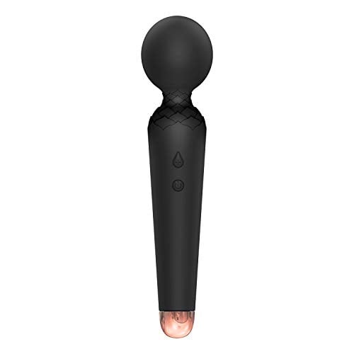 Book Cover LESUMI Personal Mini Wand Massager New Appearance Portable Handheld Wireless Waterproof Mute with USB Charging Plug - Relieves Muscle Tension(Black)