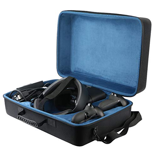 Book Cover co2crea Hard Travel Case Replacement for Oculus Rift S PC-Powered VR Gaming Headset (Black Case + Inner Blue Box)