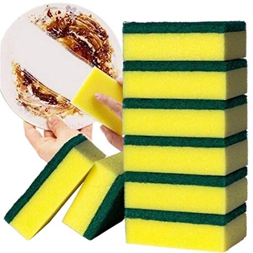 Book Cover Erholi Home Kitchen Double Layer Soft Strong Water Absorption Dishwashing Sponge Sponges