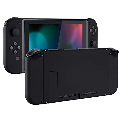 Book Cover eXtremeRate Soft Touch Grip Back Plate for Nintendo Switch Console, NS Joycon Handheld Controller Housing with Full Set Buttons, DIY Replacement Shell for Nintendo Switch - Black
