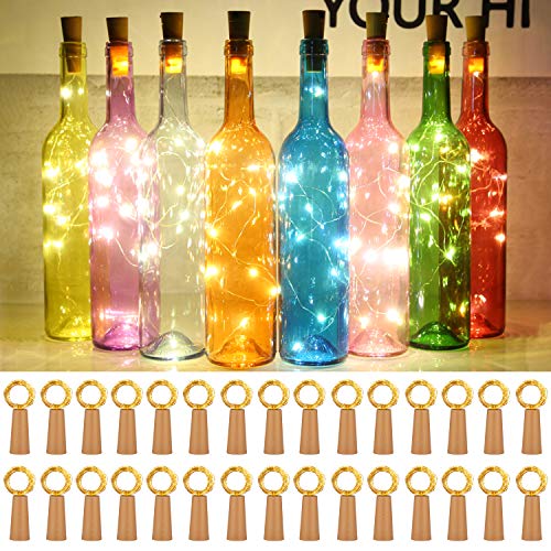 Book Cover Taiker Wine Bottle Lights with Cork, 30 Pack 20 LED Battery Operated LED Fairy Mini String Lights for DIY, Party, Decor, Christmas, Halloween,Wedding (Warm White)