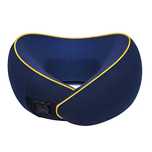 Book Cover LUXSURE Travel Pillow - Airplane Neck Pillow Comfortable Memory Foam Travel Pillow Neck Pillow for Sleeping Rest Comfortable Head, Neck, and Chin Support (Blue-K119)