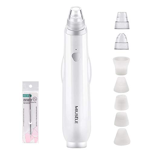 Book Cover Blackhead Remover Vacuum - MIUSELE Upgraded Facial Pore Cleaner - USB Charging Electric Strong Suction Comedone & Acne Extractor Kit with Replaceable Silicone Head for Women and Men