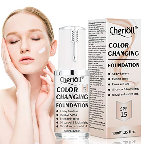 Book Cover Flawless Liquid Foundation Cream, Liquid Foundation, Colour Changing Foundation, BB Cream, Long Lasting, Invisible Pores, Base Nude Face Moisturizing Liquid Cover Concealer,Universal for ALL Skin Type