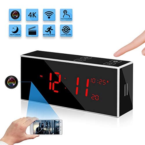 Book Cover Wireless Hidden Spy Clock Camera with Stronger Night Vision YuanFan Mini Small 4K HD WiFi Smart Nanny Cam Motion Detection 160Â°Wide-Angle IP Remote Security Camera for Home Office Shop