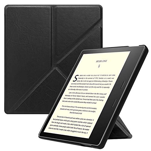 Book Cover Fintie Origami Case for All-New Kindle Oasis (10th Generation, 2019 Release and 9th Generation, 2017 Release) - Slim Fit Stand Cover Support Hands Free Reading with Auto Wake Sleep, Black