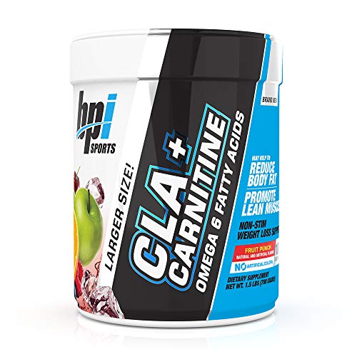Book Cover BPI Sports Cla + Carnitine - Conjugated Linoleic Acid - Weight Loss Formula - Metabolism, Performance, Lean Muscle - Caffeine Free - for Men & Women - Fruit Punch - 100 Servings - 1.5lbs Larger Size