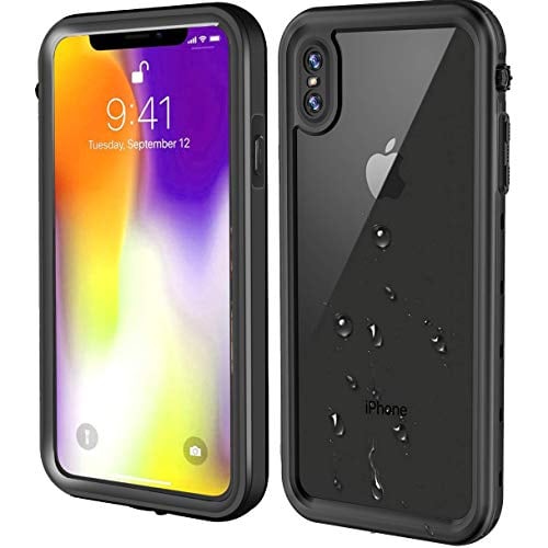 Book Cover iPhone Xs Max Case | iPhone Xs Max Waterproof Case | Military Grade | 2019 Full Body Protective | IP68 Underwater | Shockproof | Dirtproof | Sandproof Case for iPhone Xs Max(6.5') - Clear&Black