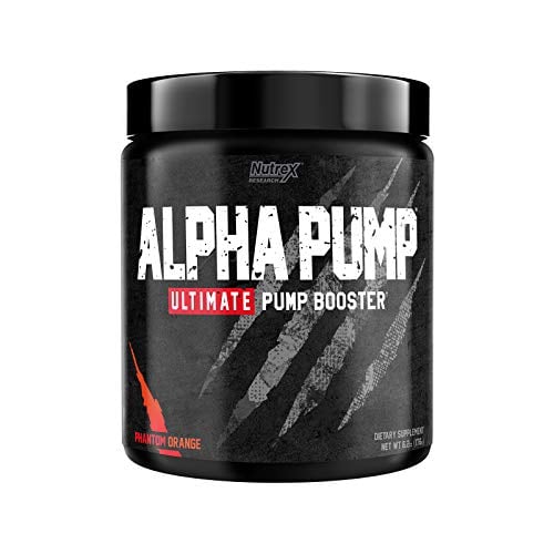 Book Cover Nutrex Research Alpha Pump Stim-Free Pre-Workout Nitric Oxide Supplement | Ultimate Muscle Pumps, Growth, Performance & Nootropic | Caffeine Free NO Booster Preworkout Powder | 20 Servings Orange