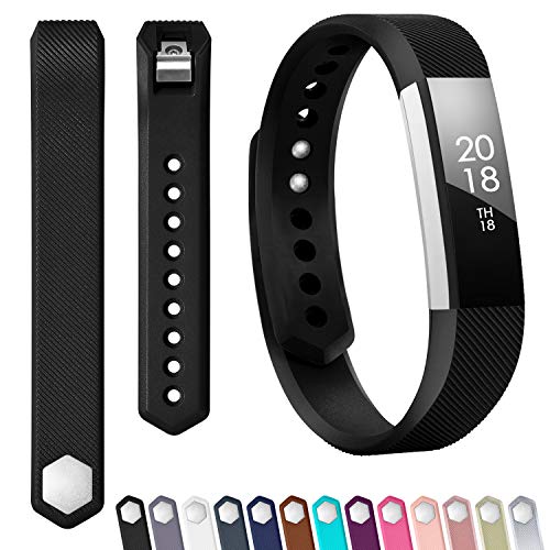 Book Cover TreasureMax for Fitbit Alta Bands/Fitbit Alta HR Bands/Fitbit Ace Bands, Adjustable Soft Silicone Sports Replacement Bands for Women Men,Small/Large