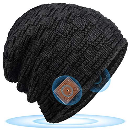 Book Cover Bluetooth Hat, Eastpin Bluetooth Beanie, Bluetooth 5.0 HD Stereo Beanie Headphone, Winter Hat, Electronic Gifts for Men, Christmas Birthday Music Gifts for Men & Women